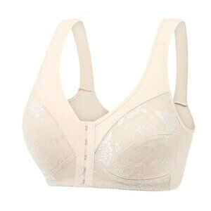 Women's Bra Wire Free Underwear OnePiece Bra Everyday Beige XXL 44